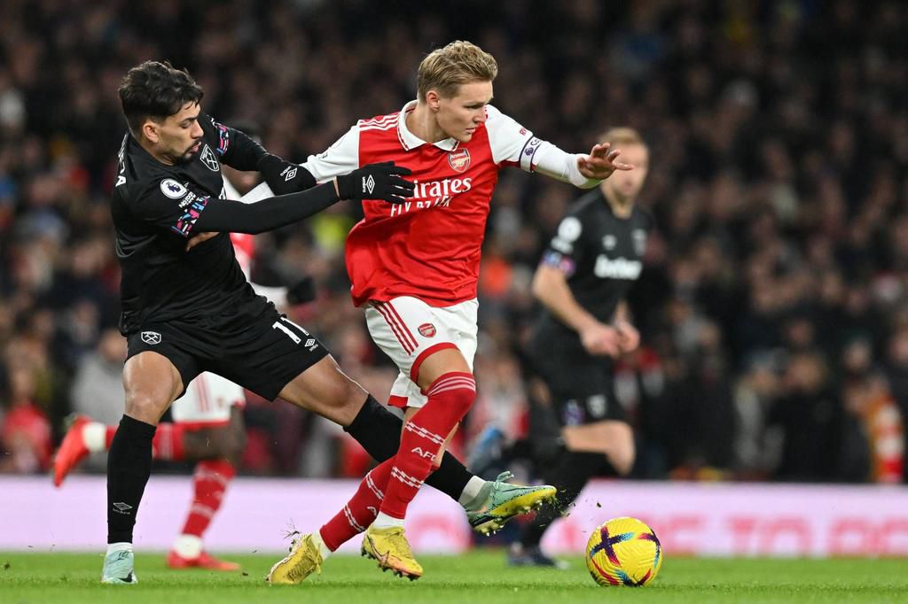 Odegaard in action for Arsenal