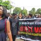 Members of Ikeja, Ikorodu, Badagry and Epe branches of the Nigerian Bar Association during a protest march against police brutality in Lagos on Thursday [NAN]
