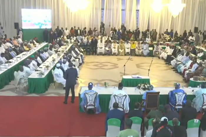 President Bola Tinubu inaugurates his ministers in Abuja. [TVC]