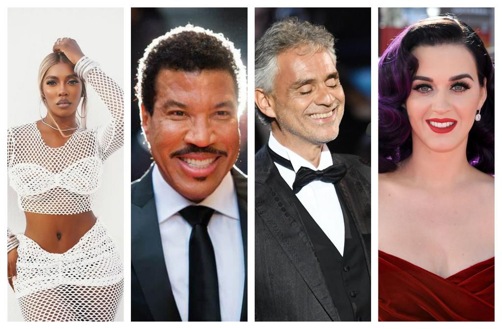 Tiwa Savage, Lionel Richie, Andrea Bocelli, Katy Perry