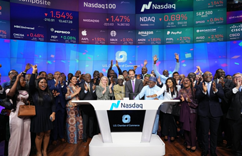 Tinubu makes history as 1st African president to ring closing bell at NASDAQ