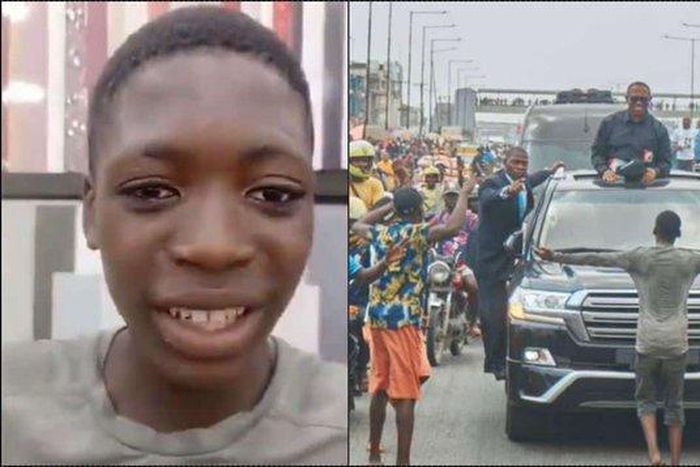 Boy who stood in front of Obi's convoy at Lagos rally explains action. [@GistReel]