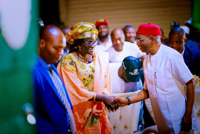 Gov Hope Uzodinma unveils Lady Chinyere Ekomaru as his governorship running mate. [Imo State Govt]