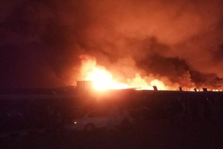 BREAKING: Maiduguri Central Market on fire.