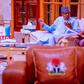 President Muhammadu Buhari with media aide, Femi Adesina [Presidency]