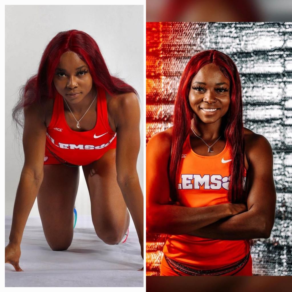 Mercy Ntia-Obong in Clemson's colours
