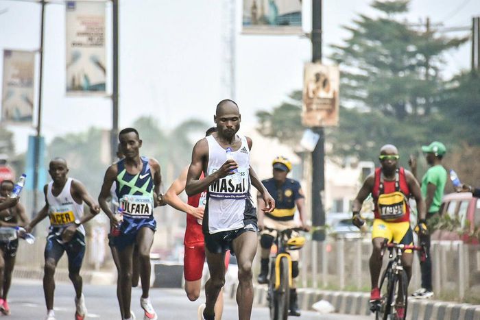 athlete running at the Lagos city Marathon