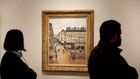 Camille Pissarro's "Rue Saint-Honore in the Afternoon. Effect of Rain, 1897" at Thyssen-Bornemisza museum in Madrid, April 22, 2022.Susana Vera/Reuters