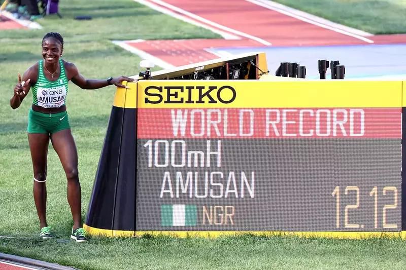 Tobi Amusan ran a new WR of 12.12s at the World Championships in Eugene