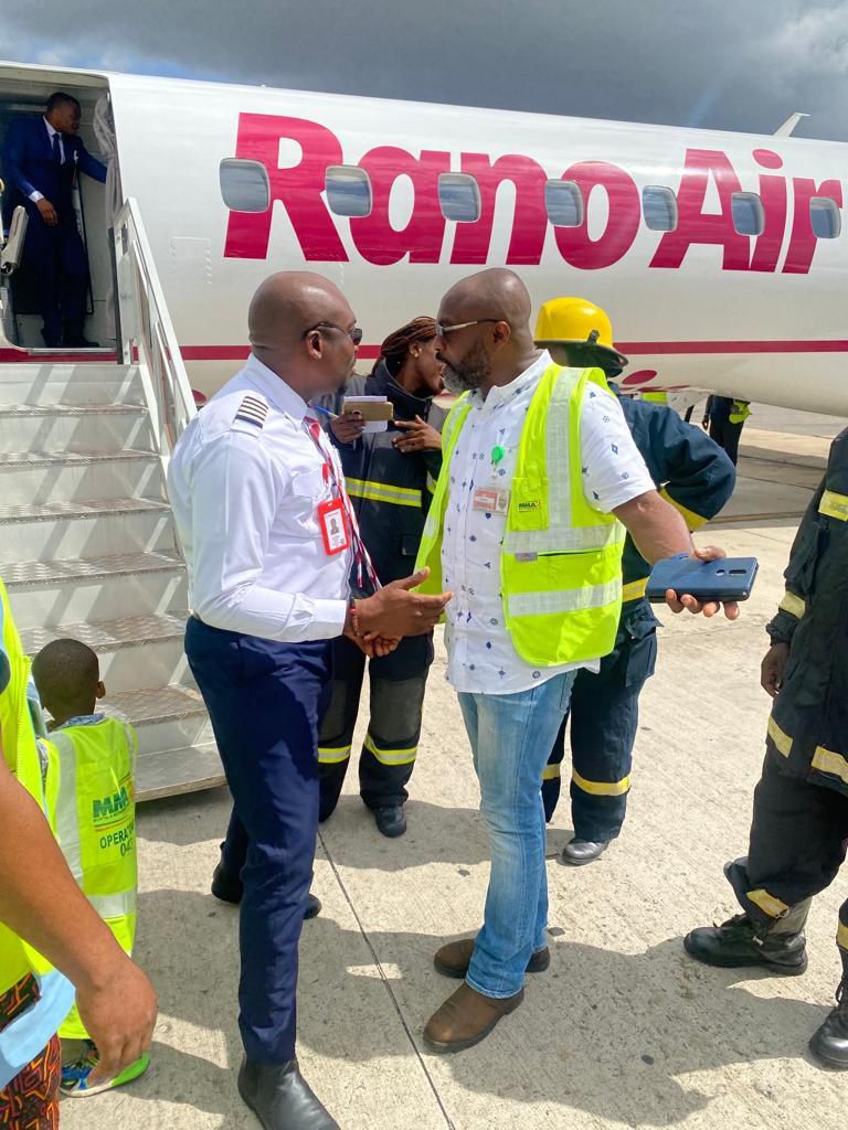 Rano Air makes inaugural landing at the Murtala Muhammed Airport Terminal two on Sunday, May 7, 2023. [Pulse]