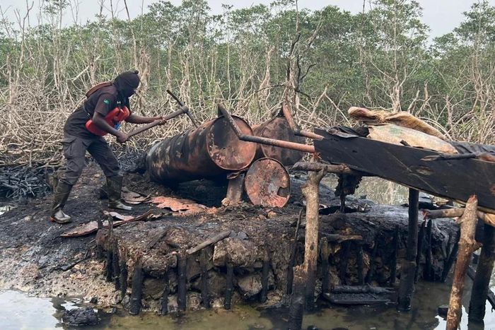Navy destroys 3 illegal refining sites in Bayelsa, recovers 50,000 litres of fuel [NAN]