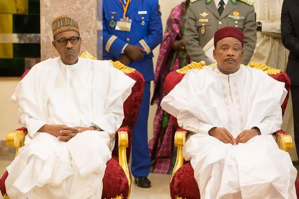 Former President Muhammadu Buhari and Former Niger President, Mahamadou Issoufou [Naija News]