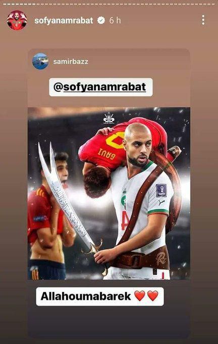 Sofyan Amrabat's Instagram Story