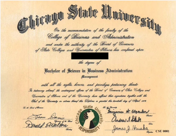 A sample of a diploma certificate the university issued in 1979 when Bola Tinubu graduated from the institution [TheCable]