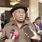 Former President Goodluck Jonathan briefs journalists after visiting President Bola Tinubu at the State House in Abuja on October 27, 2023