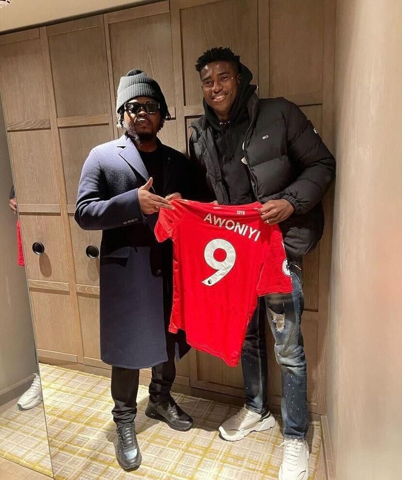 Taiwo Awoniyi and Olamide/ TaiwoAwoniyi(Instagram)