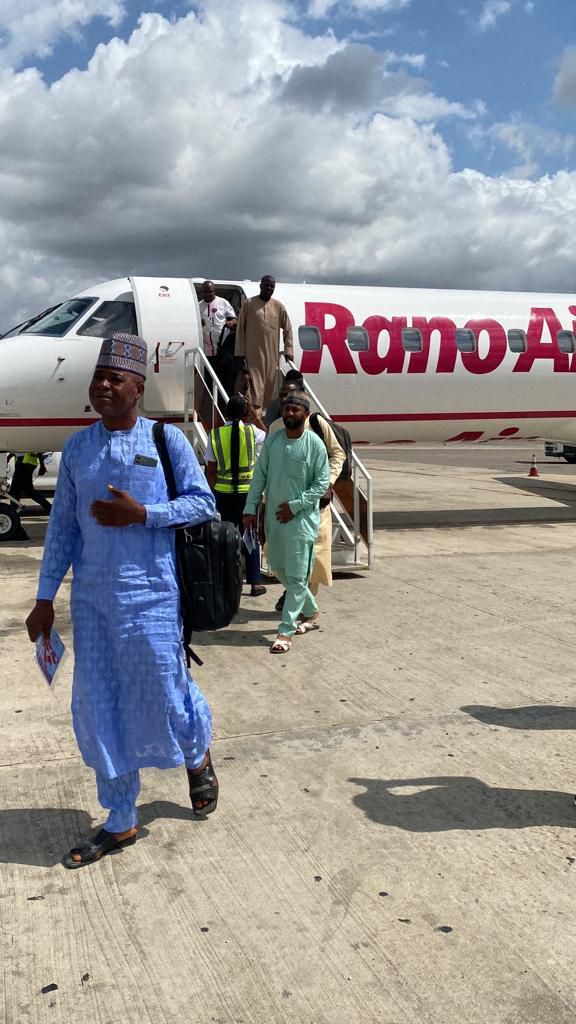 Rano Air makes inaugural landing at the Murtala Muhammed Airport Terminal two on Sunday, May 7, 2023. [Pulse]