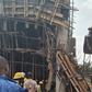 The partially-collapsed building at a construction site beside Taj Bank in Central Business District Abuja on Saturday [NAN]