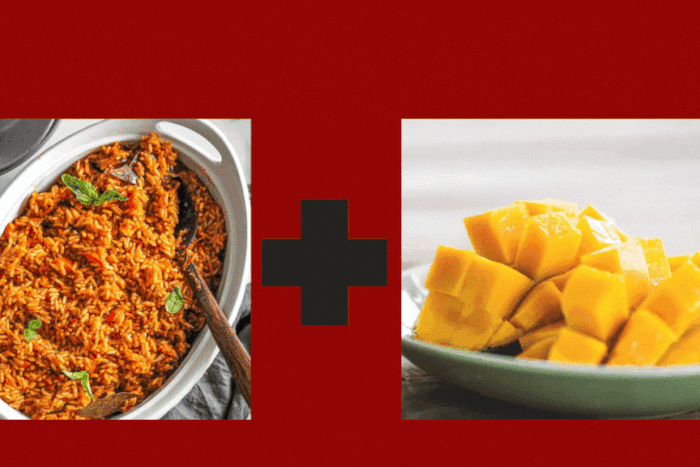 Jollof rice and mango [Worldlytreat/eatthisnotthat]