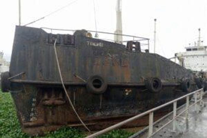 Impounded MT TECNE vessel by the NNS DELTA.  photo – NAN