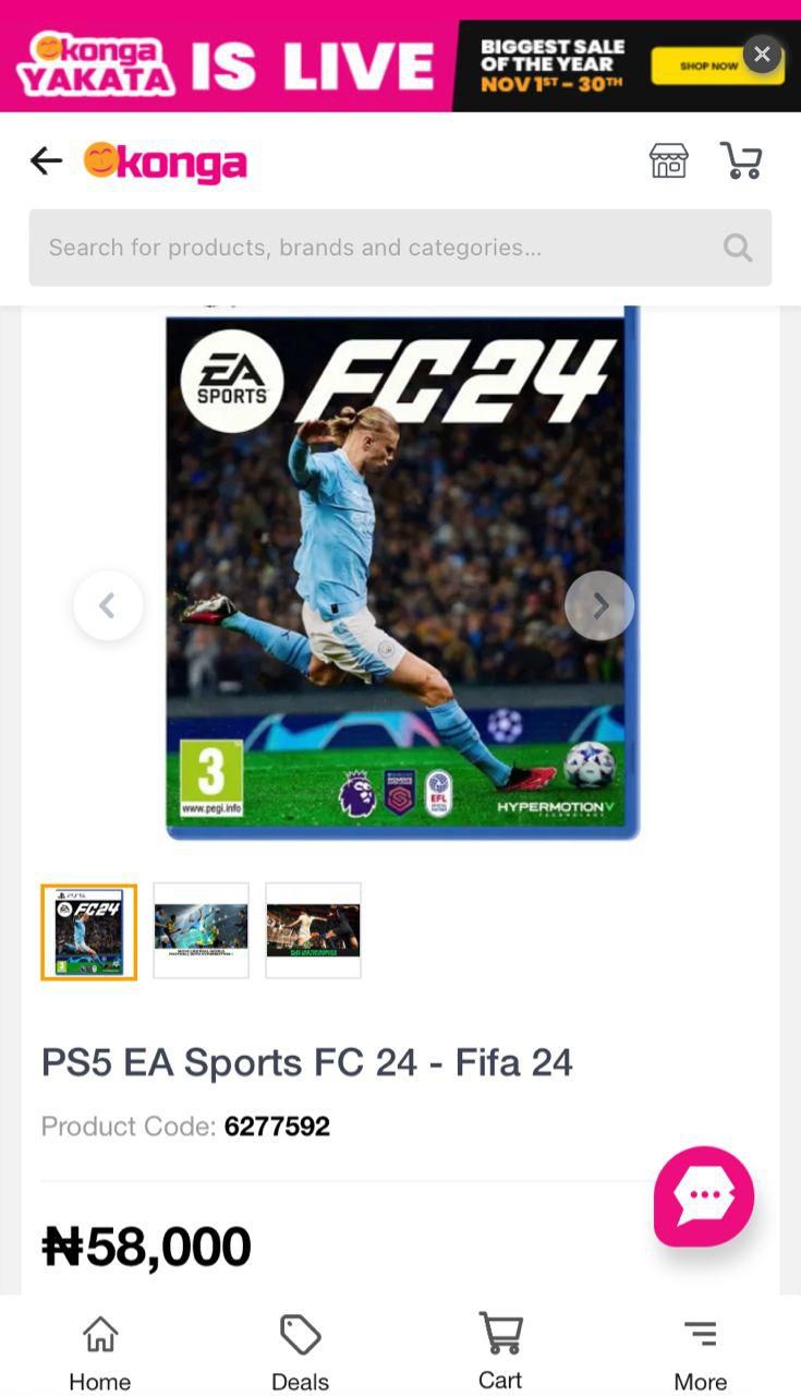EA Sports FC 24 price on Konga