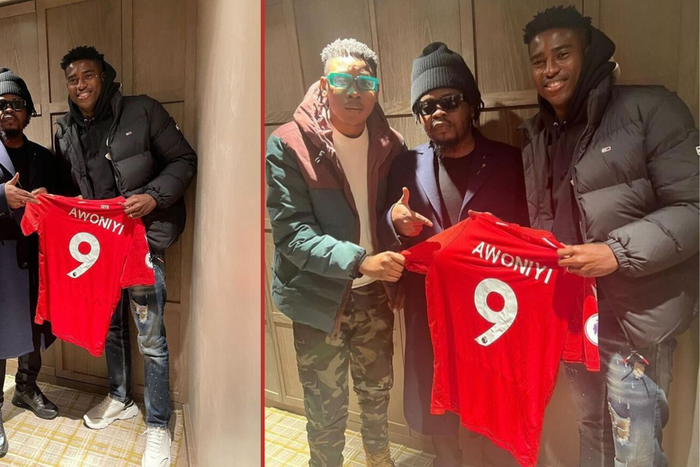 Taiwo Awoniyi and Olamide/ TaiwoAwoniyi(Instagram)