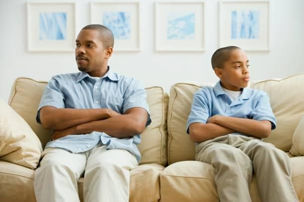 Father and son angry at each other