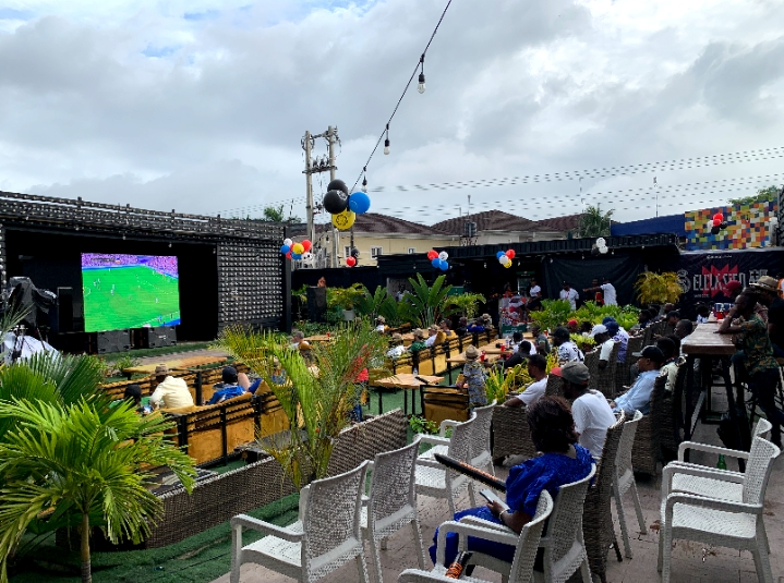 Cross section of fans at the LaLiga ElClasico viewing party in Lagos.