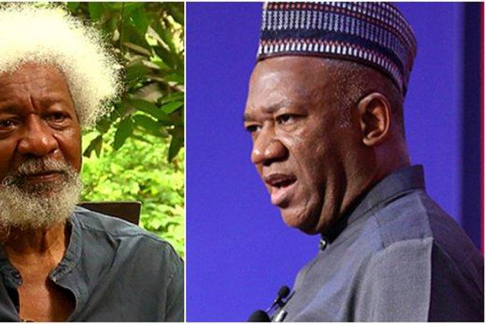 Nobel laureate Prof Wole Soyinka and Labour Party vice presidential candidate, Datti Baba-Ahmed.