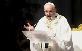 Pope Francis holds a Holy Mass on May 16, 2021.Alessandra Benedetti/Corbis via Getty Images