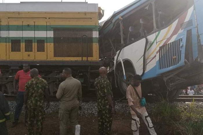 Passenger train crashed into Lagos State Government staff bus on Thursday, March 9, 2023 (Concise)