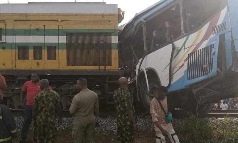 Passenger train crashed into Lagos State Government staff bus on Thursday, March 9, 2023 (Concise)