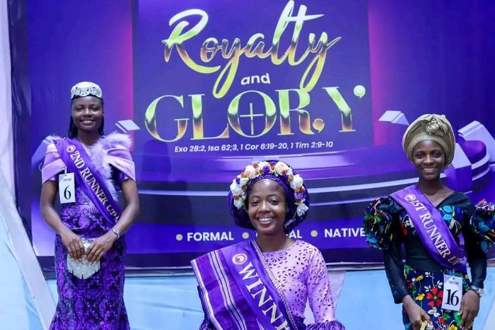 The top 3 winners of the pageant [Twitter/gospelfilmsng]