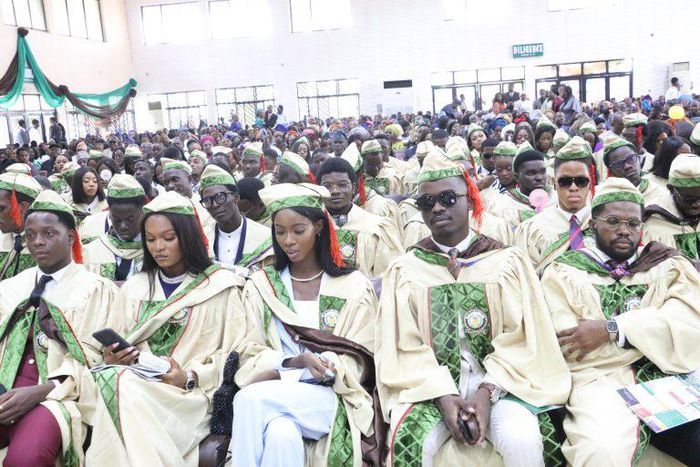 Cross-section of graduands of Landmark University, Omu-Aran, during their convocation ceremony on Friday. [NAN]