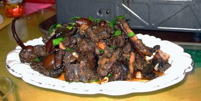 A plate of dog meat