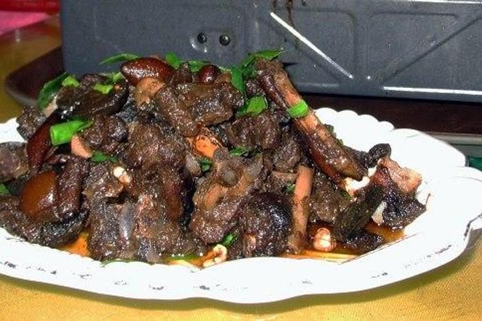 A plate of dog meat