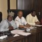 The Minister of Labour, Simon Lalong (left) during a meeting with the leadership of organised labour. [LIB]