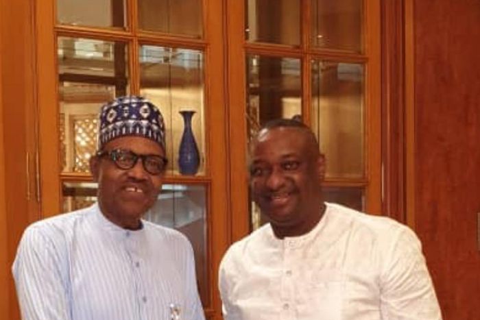 President Muhammadu Buhari and Minister for state Niger Delta, Festus Keyamo
