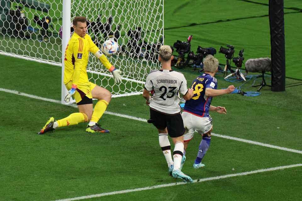 Takuma Asano scores the decisive winning goal against Germany