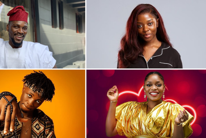 From left to right and top to bottom: Tobi, Diane, Laycon and Bisola are some of the friendliest BBNaija housemates of all time, according to ChatGPT