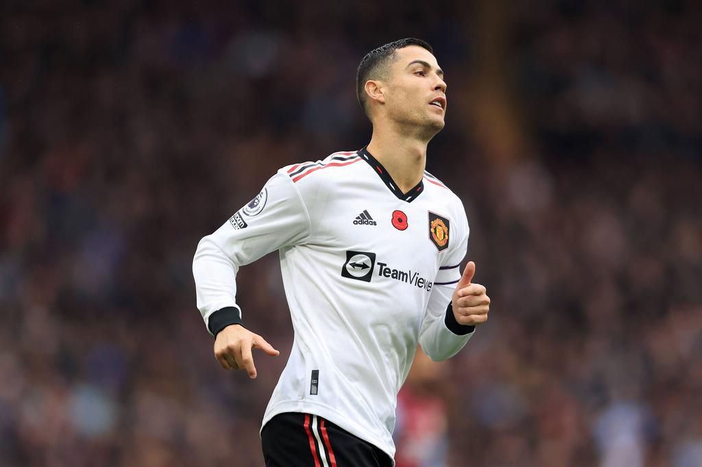 Cristiano Ronaldo of Manchester United in action against Aston Villa on November 6, 2022.