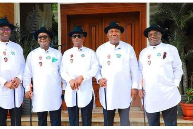 Governors Seyi Makinde (Oyo), Samuel Ortom (Benue), Nyesom Wike (Rivers), Ifeanyi Ugwuanyi (Enugu) and Okezie Ikpeazu (Abia).