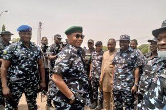 Inspector General of Police (IGP), Mr Alkali Usman inspects  the Abuja-Kaduna road over insecurity threat. [Twitter;Punch]