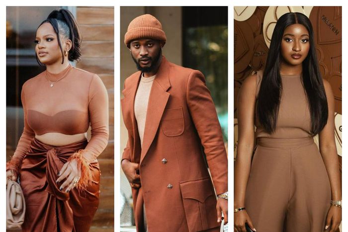 Nonye, Temisan, and Kim in brown [Instagram]