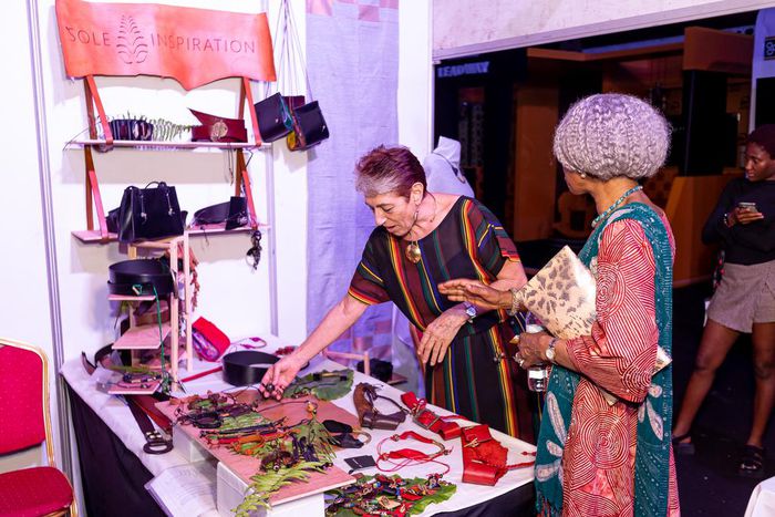 Customers making purchases at the opening of the Lagos Leather Fair 2023.