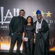 Dolapo Ogunbambo, COO, of Insight Publicis; Oluwaseyi Layade, COO, of Leo Burnett; and Dr Tayo Oyedeji, Group CEO, of Insight Redefini Group, after the group received the highest number of awards, at the LAIF Awards ceremony on Saturday