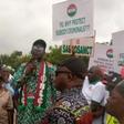 Labour leaders champion the protest in Kaduna on Wednesday. [NAN]