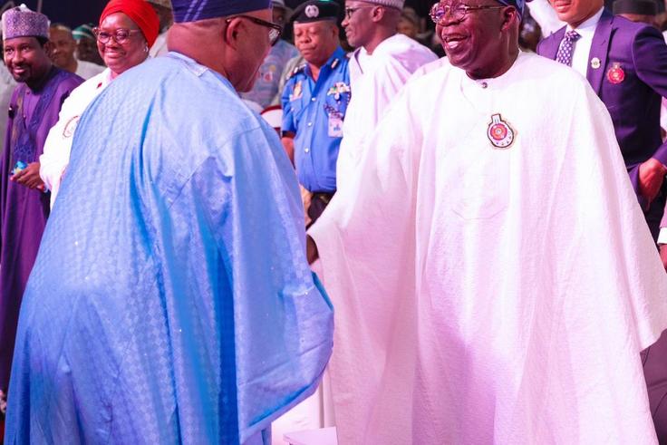 President Bola Tinubu at the colloquium lecture in honour of the Senate President, Godswill Akpabio [Presidency]