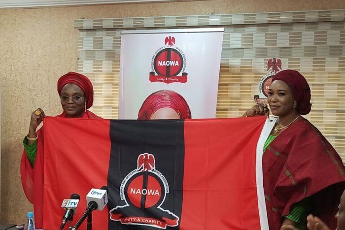 23rd President of the Nigerian Army Officers Wives Association (NAOWA), Mrs Maria Lagbaja takes over from Mrs Salamatu Yahaya in Abuja on Thursday (22/6/23).