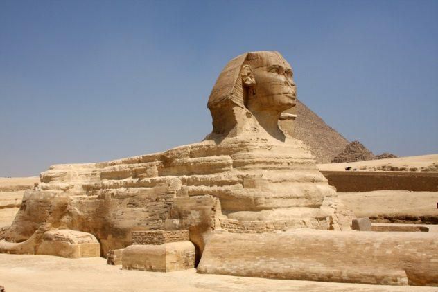 The Great Sphinx of Giza is believed to have been carved from only one piece of rock